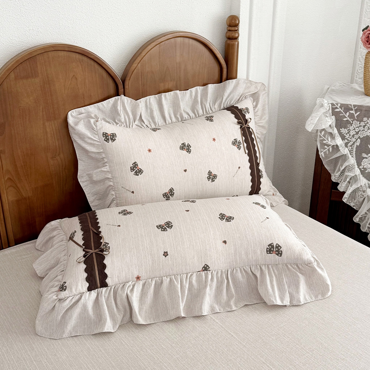 91家纺网 家纺一手货源 找家纺 迷尚家居 2026新款提花色织麻花边四件套 好运结咖