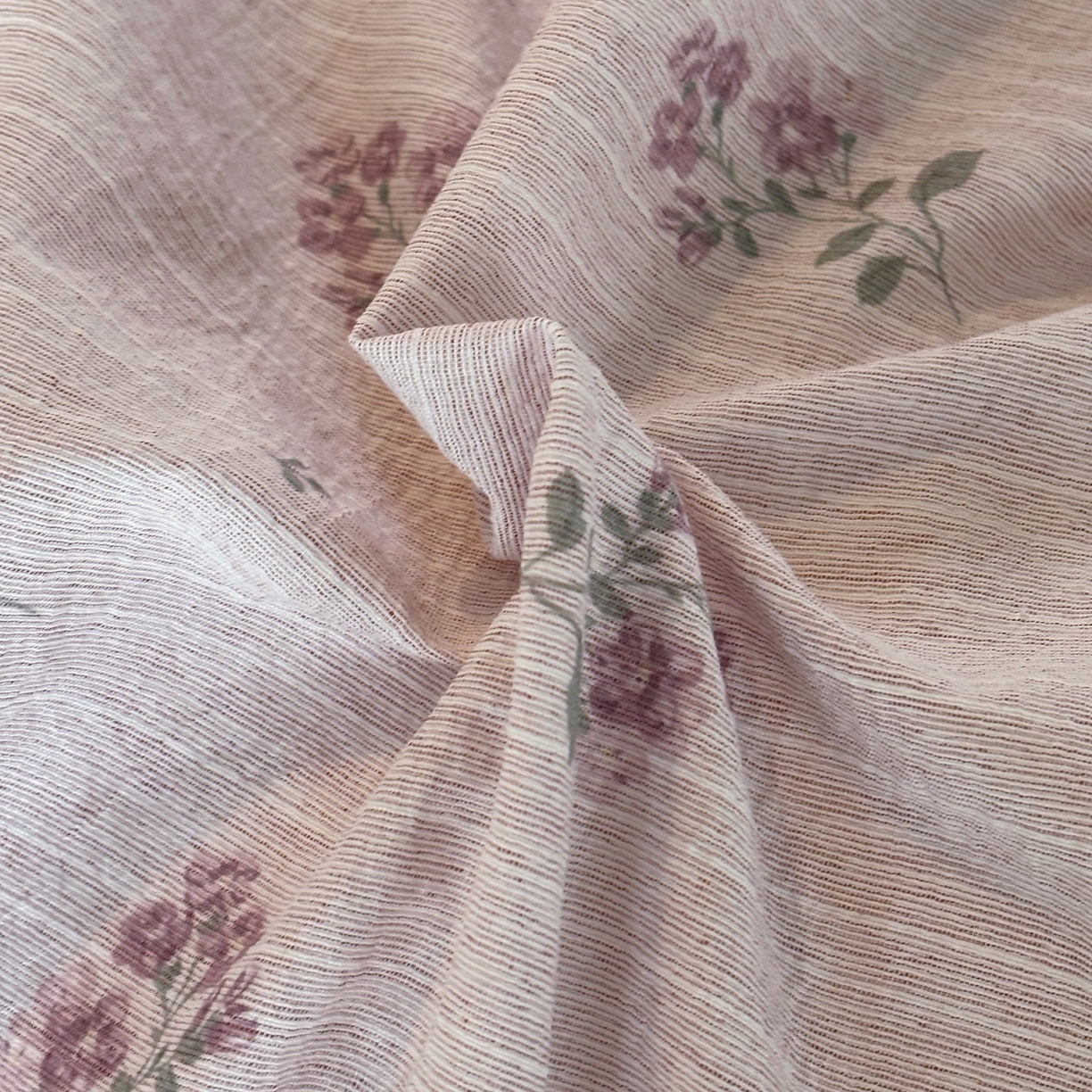 91家纺网 家纺一手货源 找家纺 迷尚家居 2026新款提花色织麻花边四件套 云溪粉