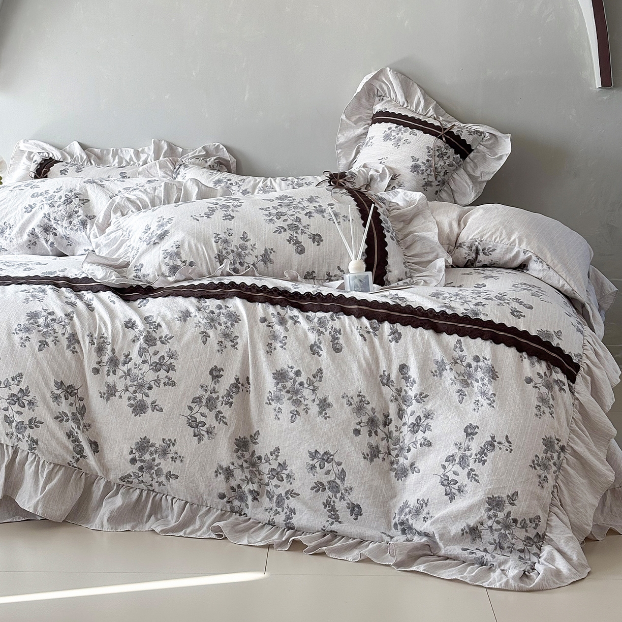 91家纺网 家纺一手货源 找家纺 （总）迷尚家居 2026新款提花色织麻花边四件套