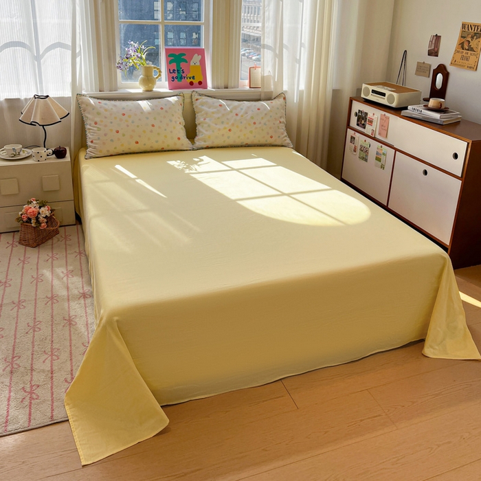 91家纺网 家纺一手货源 找家纺 忆生活家纺 2026新款A类全棉有氧双层纱贝壳边三角针四件套 爱心草莓