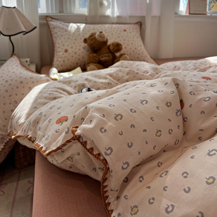 忆生活家纺 2026新款A类全棉有氧双层纱贝壳边三角针四件套 南影时光