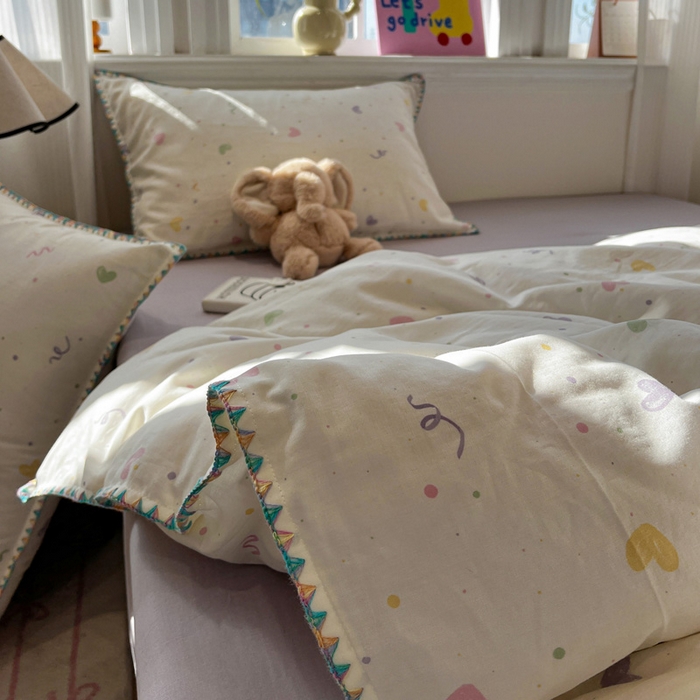 91家纺网 家纺一手货源 找家纺 （总）忆生活家纺 2026新款A类全棉有氧双层纱贝壳边三角针四件套