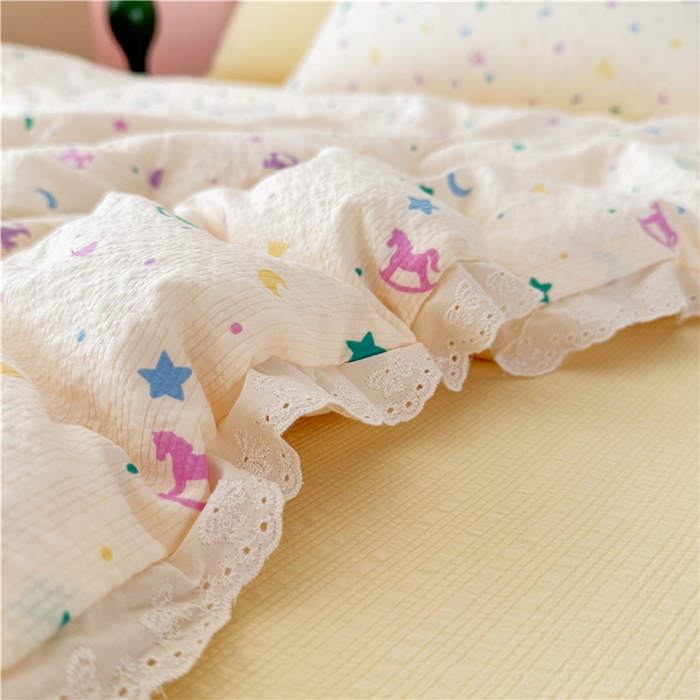 91家纺网 家纺一手货源 找家纺 艺菲阁家纺 2026新款A类泡芙棉夏凉被被子被芯 摇摇木马