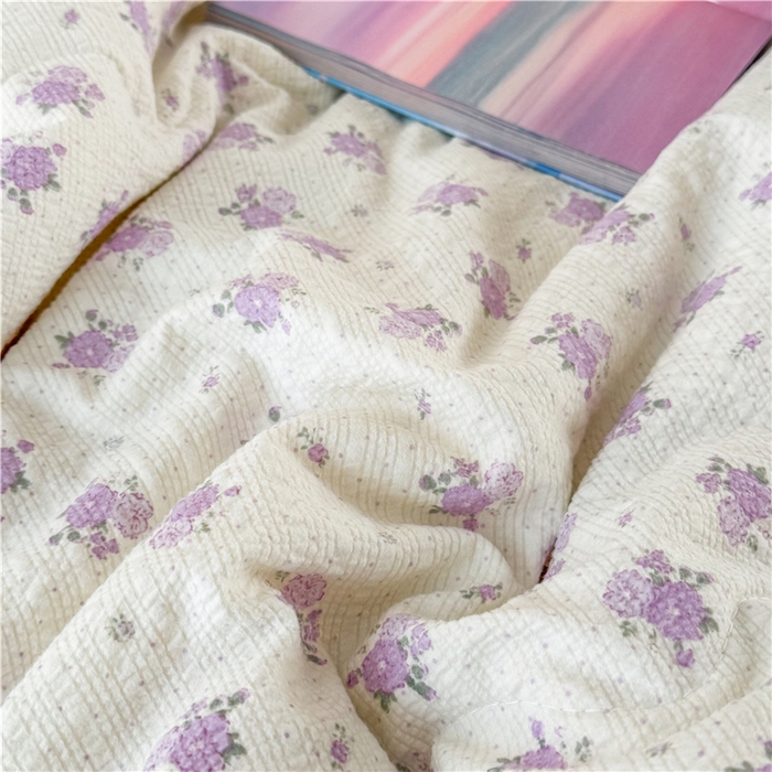 91家纺网 家纺一手货源 找家纺 艺菲阁家纺 2026新款A类泡芙棉夏凉被被子被芯 芋泥花束