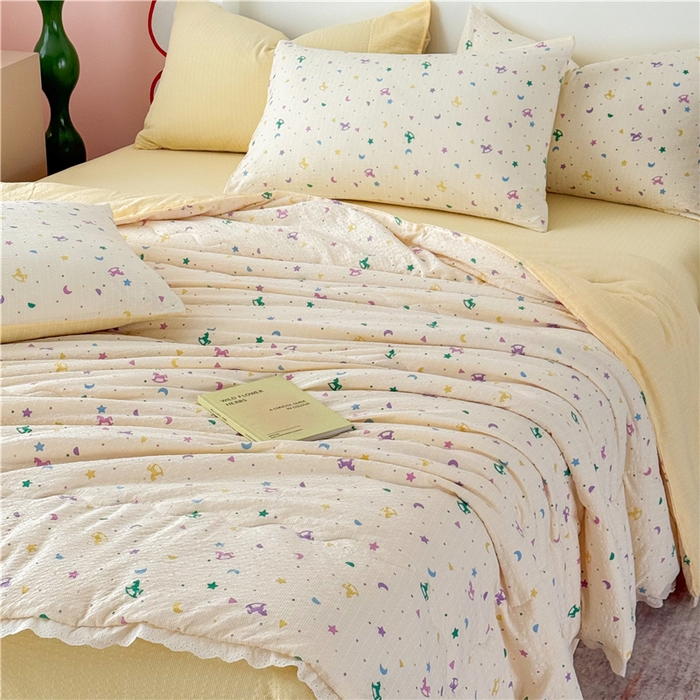 91家纺网 家纺一手货源 找家纺 艺菲阁家纺 2026新款A类泡芙棉夏凉被被子被芯 摇摇木马