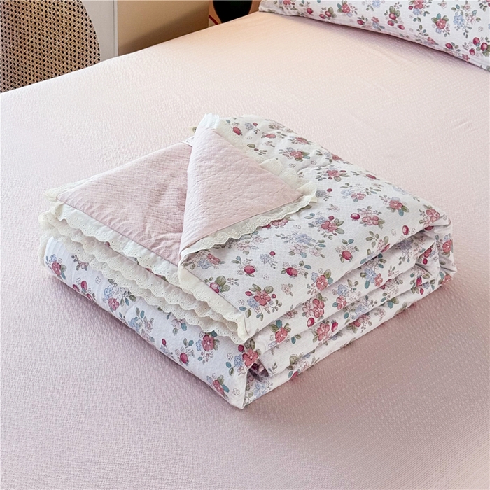 91家纺网 家纺一手货源 找家纺 艺菲阁家纺 2026新款A类泡芙棉夏凉被被子被芯 樱果漫