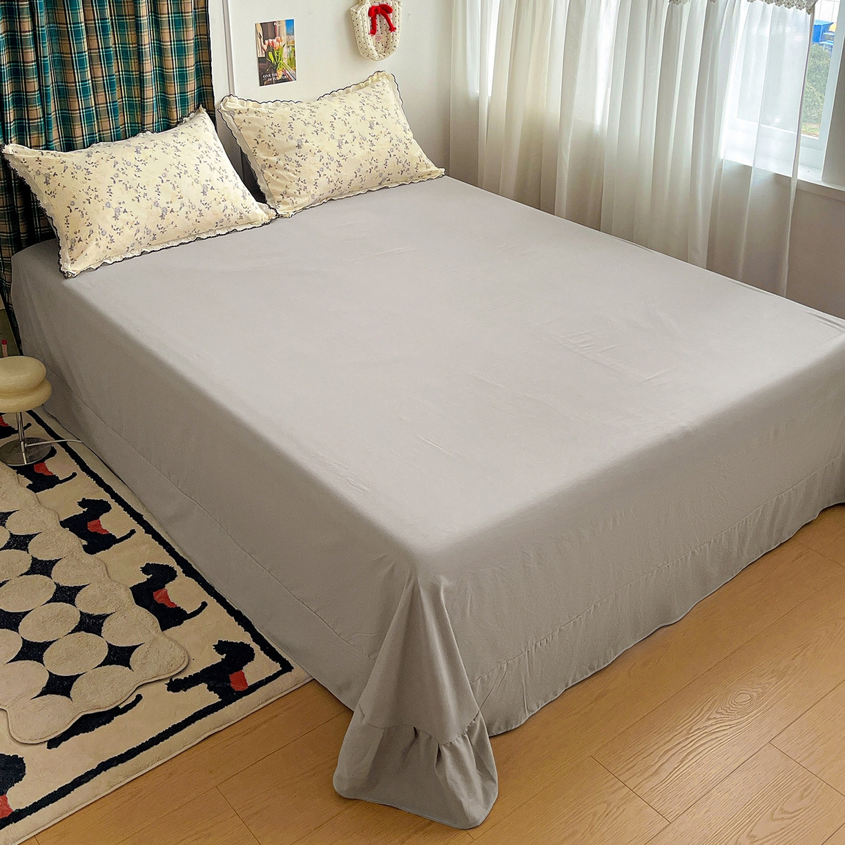 91家纺网 家纺一手货源 找家纺 金梦拉家纺 2026春夏新款古法水洗棉花边系列四件套 花边-恋栀