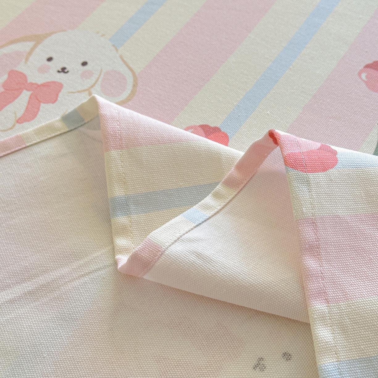 91家纺网 家纺一手货源 找家纺 莱登卡奴 2026新款A类100%全棉纯棉老粗布单床单系列 冰淇淋