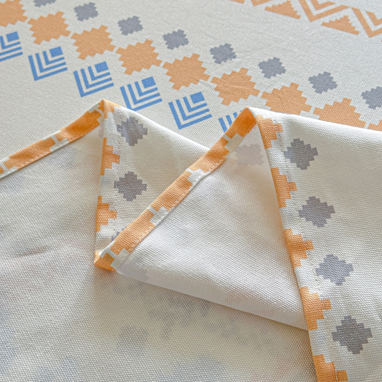 91家纺网 家纺一手货源 找家纺 莱登卡奴 2026新款A类100%全棉纯棉老粗布单床单系列 花田初夏蓝