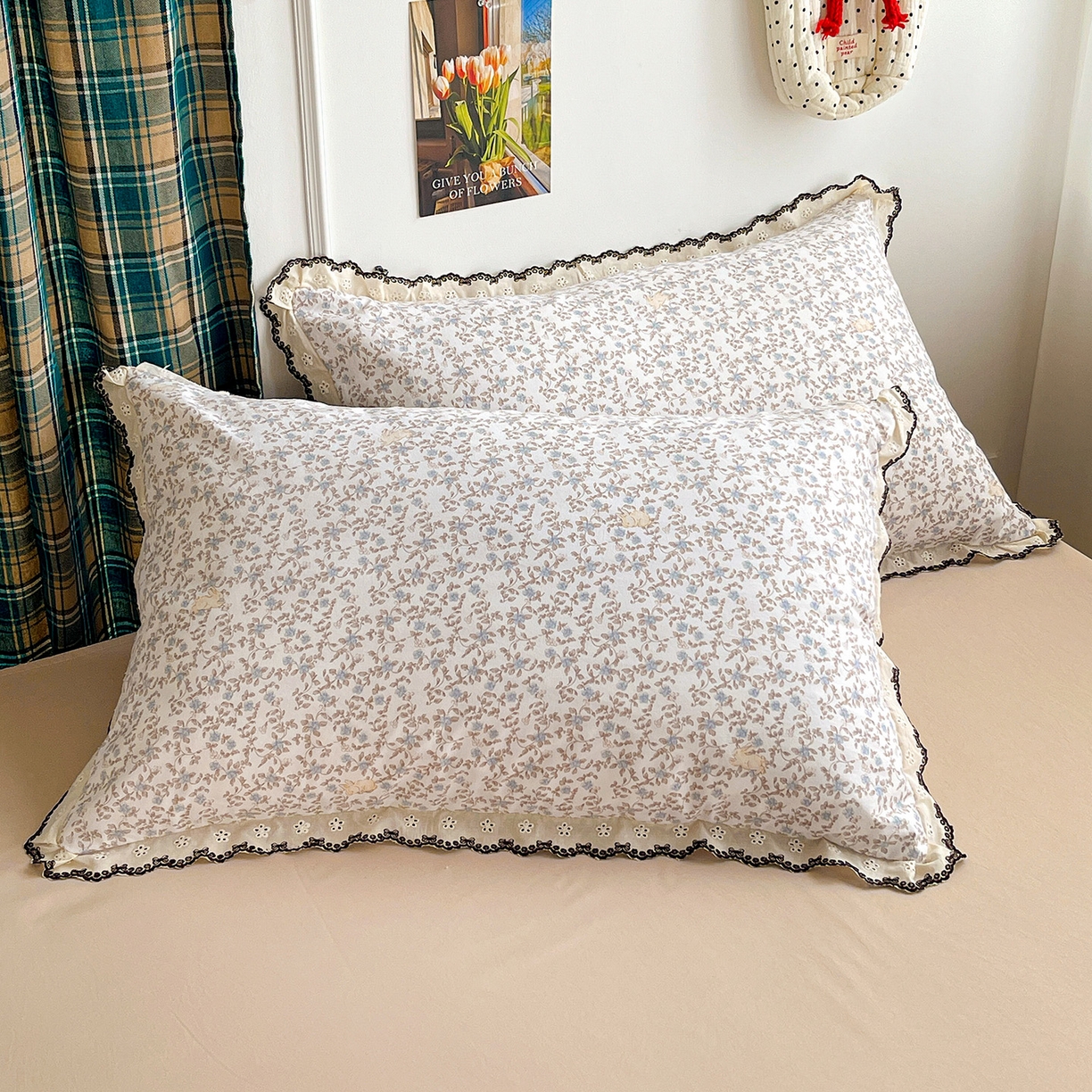 91家纺网 家纺一手货源 找家纺 金梦拉家纺 2026春夏新款古法水洗棉花边系列四件套 花边-锦瑟