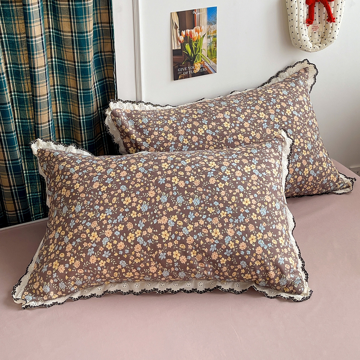 91家纺网 家纺一手货源 找家纺 金梦拉家纺 2026春夏新款古法水洗棉花边系列四件套 花边-一路繁花