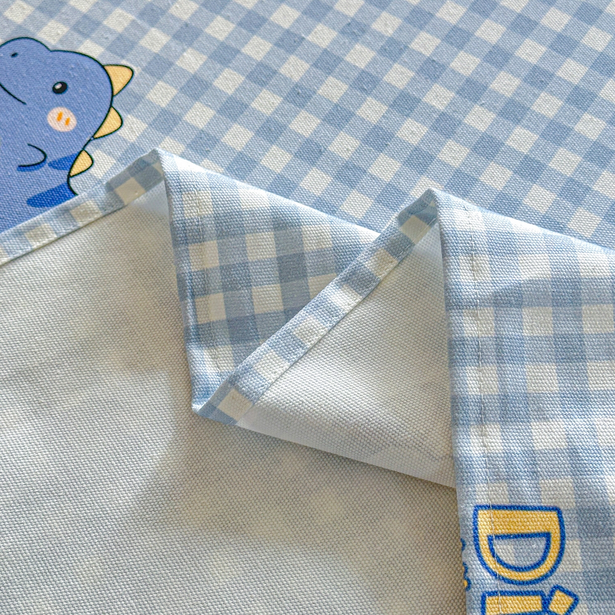 91家纺网 家纺一手货源 找家纺 莱登卡奴 2026新款A类100%全棉纯棉老粗布单床单系列 蓝恐龙