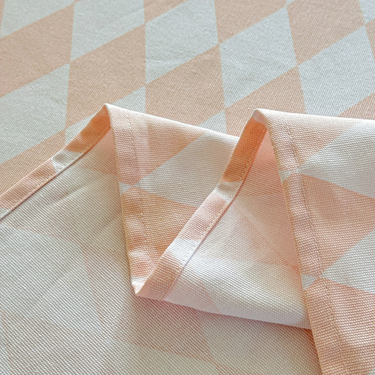 91家纺网 家纺一手货源 找家纺 莱登卡奴 2026新款A类100%全棉纯棉老粗布单床单系列 菱格米