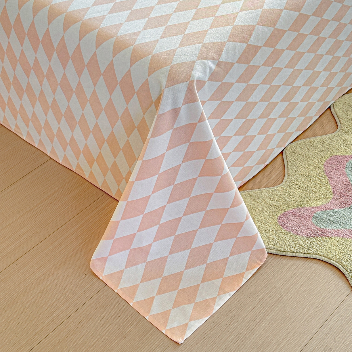 91家纺网 家纺一手货源 找家纺 莱登卡奴 2026新款A类100%全棉纯棉老粗布单床单系列 菱格米