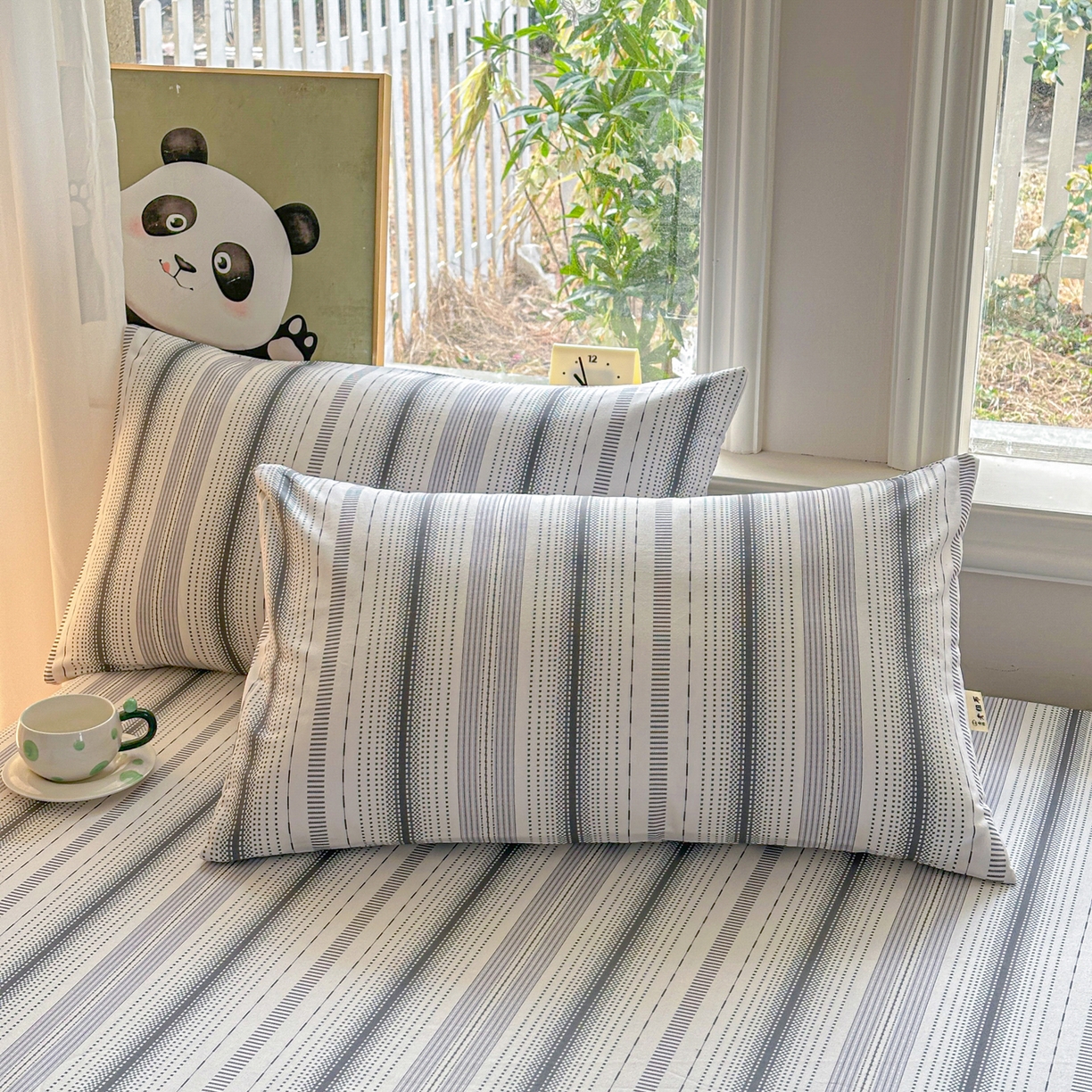 91家纺网 家纺一手货源 找家纺 莱登卡奴 2026新款A类100%全棉纯棉老粗布单床单系列 莫奈灰