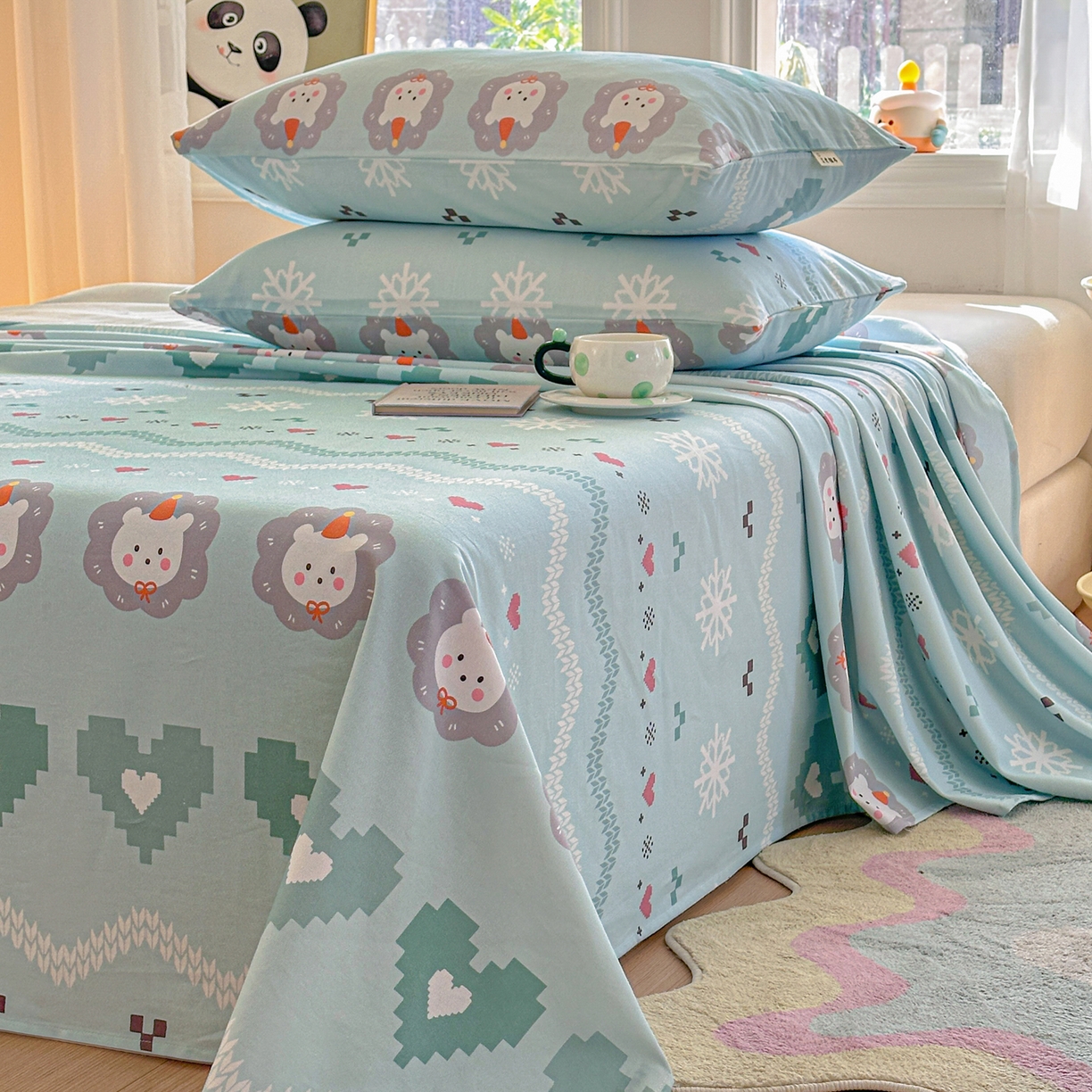 91家纺网 家纺一手货源 找家纺 莱登卡奴 2026新款A类100%全棉纯棉老粗布单床单系列 奶酪