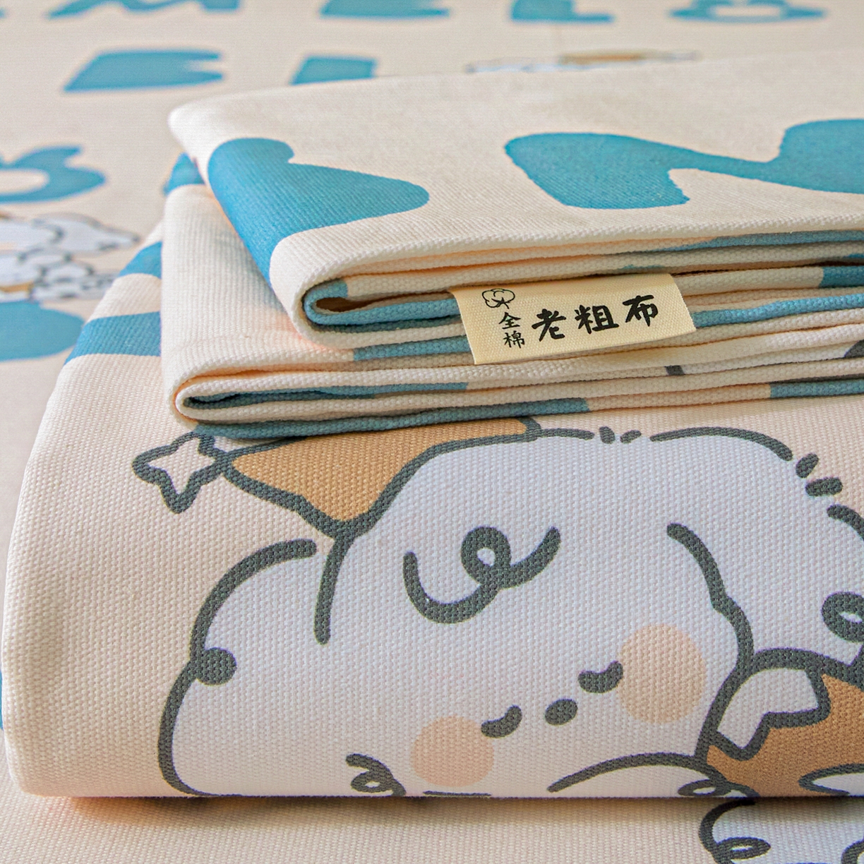 莱登卡奴 2026新款A类100%全棉纯棉老粗布单床单系列 泡芙兰