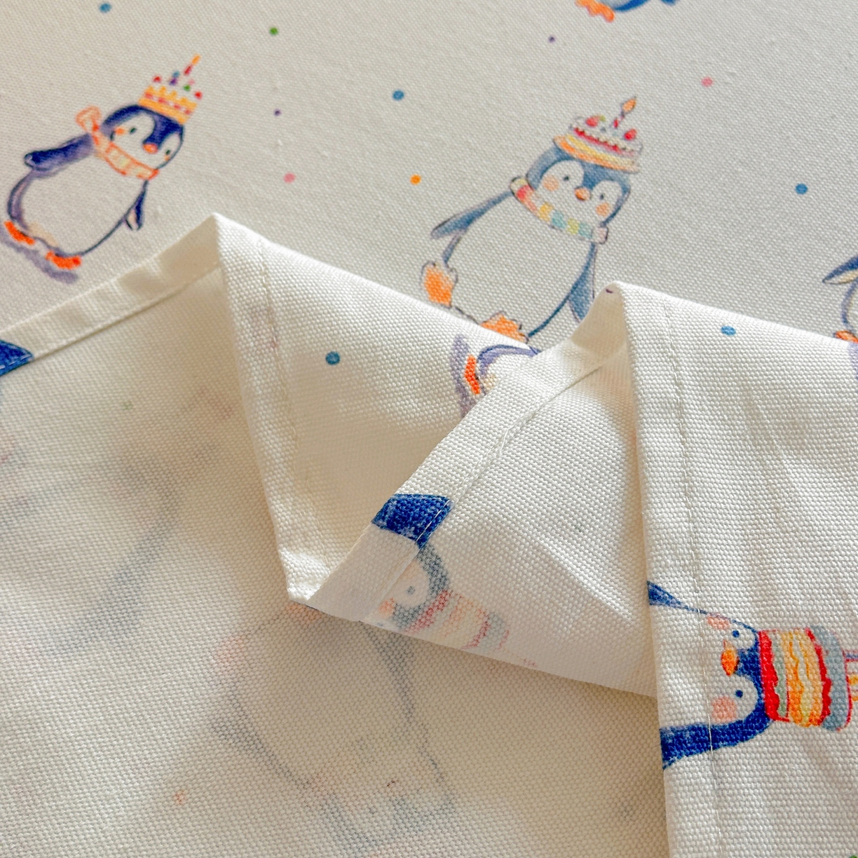 91家纺网 家纺一手货源 找家纺 莱登卡奴 2026新款A类100%全棉纯棉老粗布单床单系列 企鹅