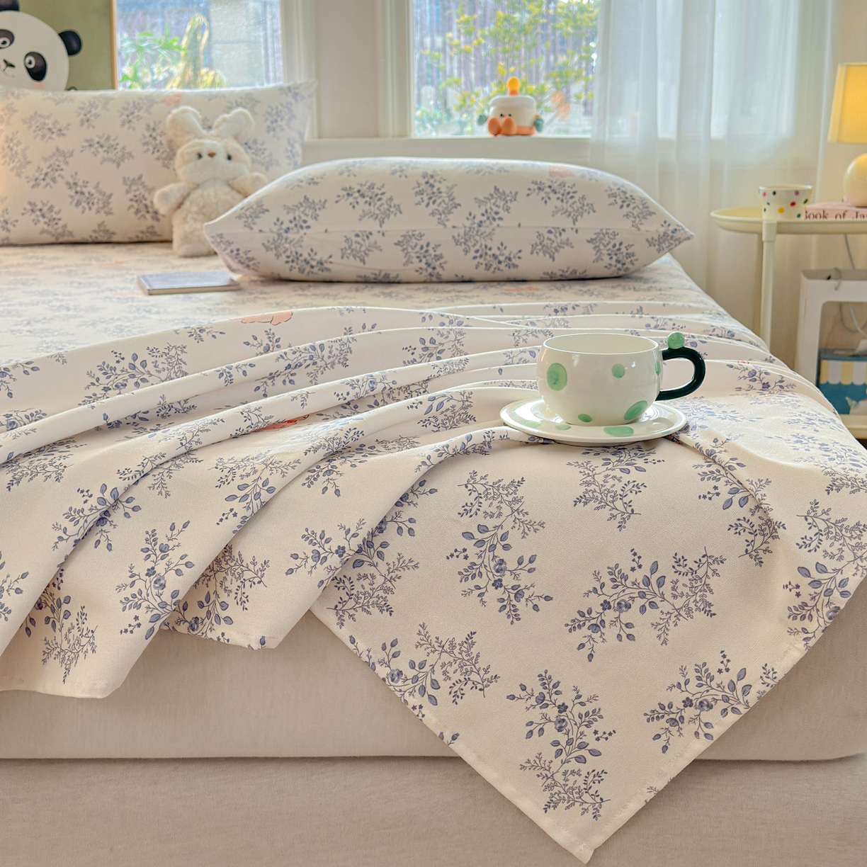 91家纺网 家纺一手货源 找家纺 莱登卡奴 2026新款A类100%全棉纯棉老粗布单床单系列 醒春