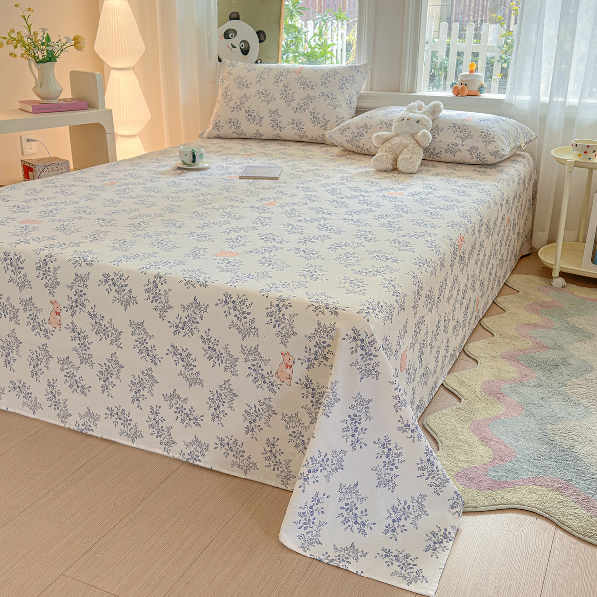 91家纺网 家纺一手货源 找家纺 莱登卡奴 2026新款A类100%全棉纯棉老粗布单床单系列 醒春