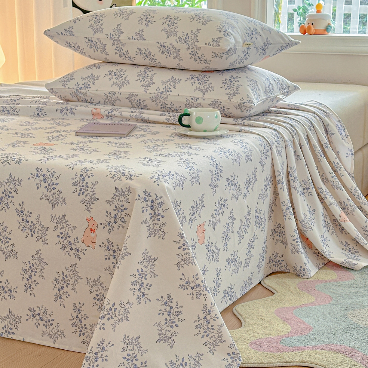 91家纺网 家纺一手货源 找家纺 莱登卡奴 2026新款A类100%全棉纯棉老粗布单床单系列 醒春