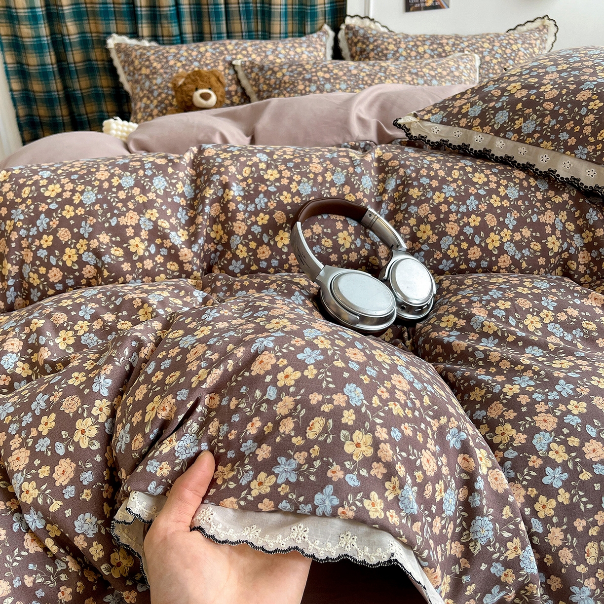 91家纺网 家纺一手货源 找家纺 （总）金梦拉家纺 2026春夏新款古法水洗棉花边系列四件套