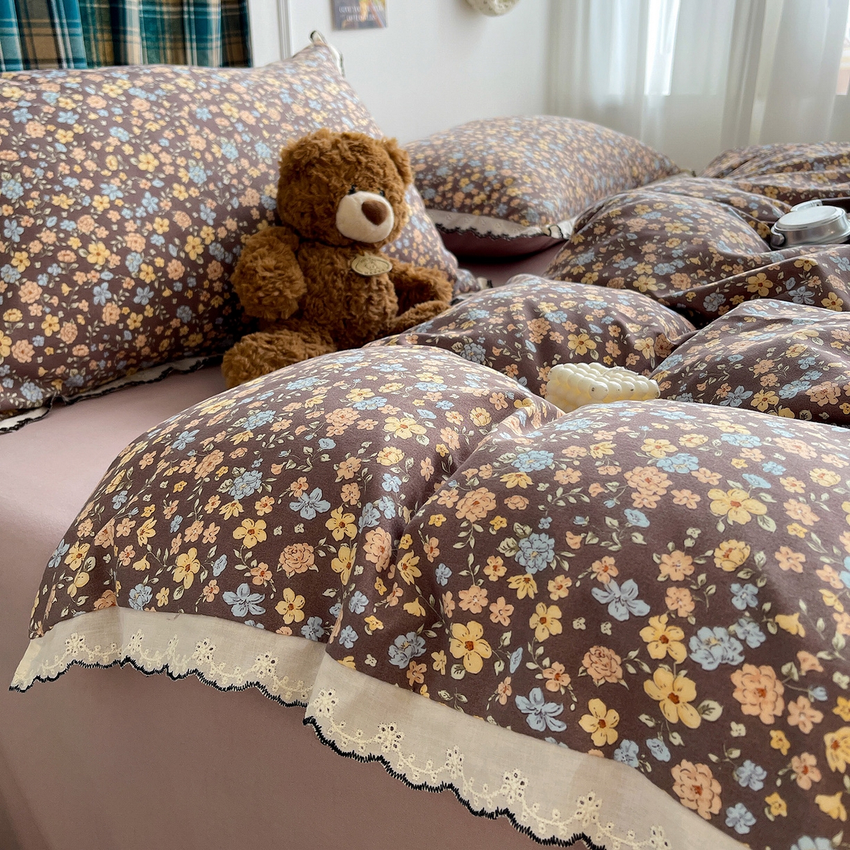 91家纺网 家纺一手货源 找家纺 （总）金梦拉家纺 2026春夏新款古法水洗棉花边系列四件套