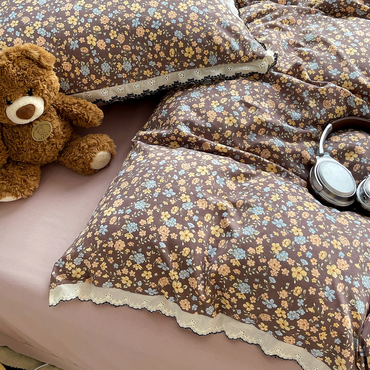 91家纺网 家纺一手货源 找家纺 （总）金梦拉家纺 2026春夏新款古法水洗棉花边系列四件套