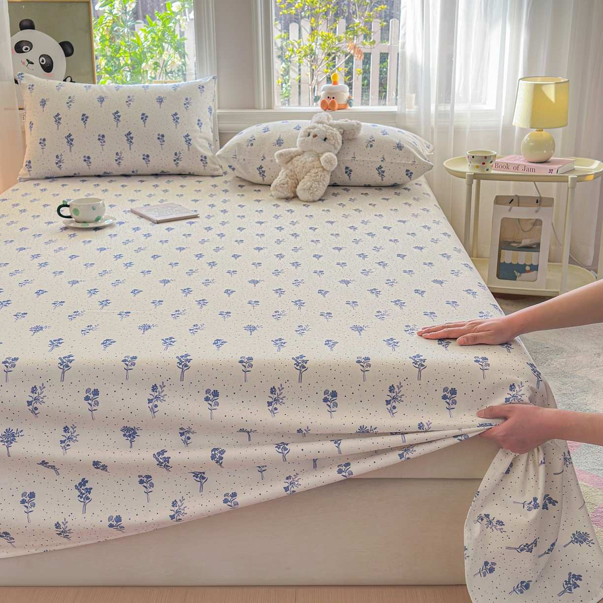 91家纺网 家纺一手货源 找家纺 莱登卡奴 2026新款A类100%全棉纯棉老粗布单床单系列 枝叶