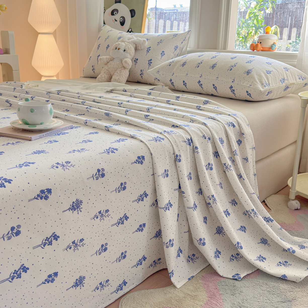 91家纺网 家纺一手货源 找家纺 莱登卡奴 2026新款A类100%全棉纯棉老粗布单床单系列 枝叶