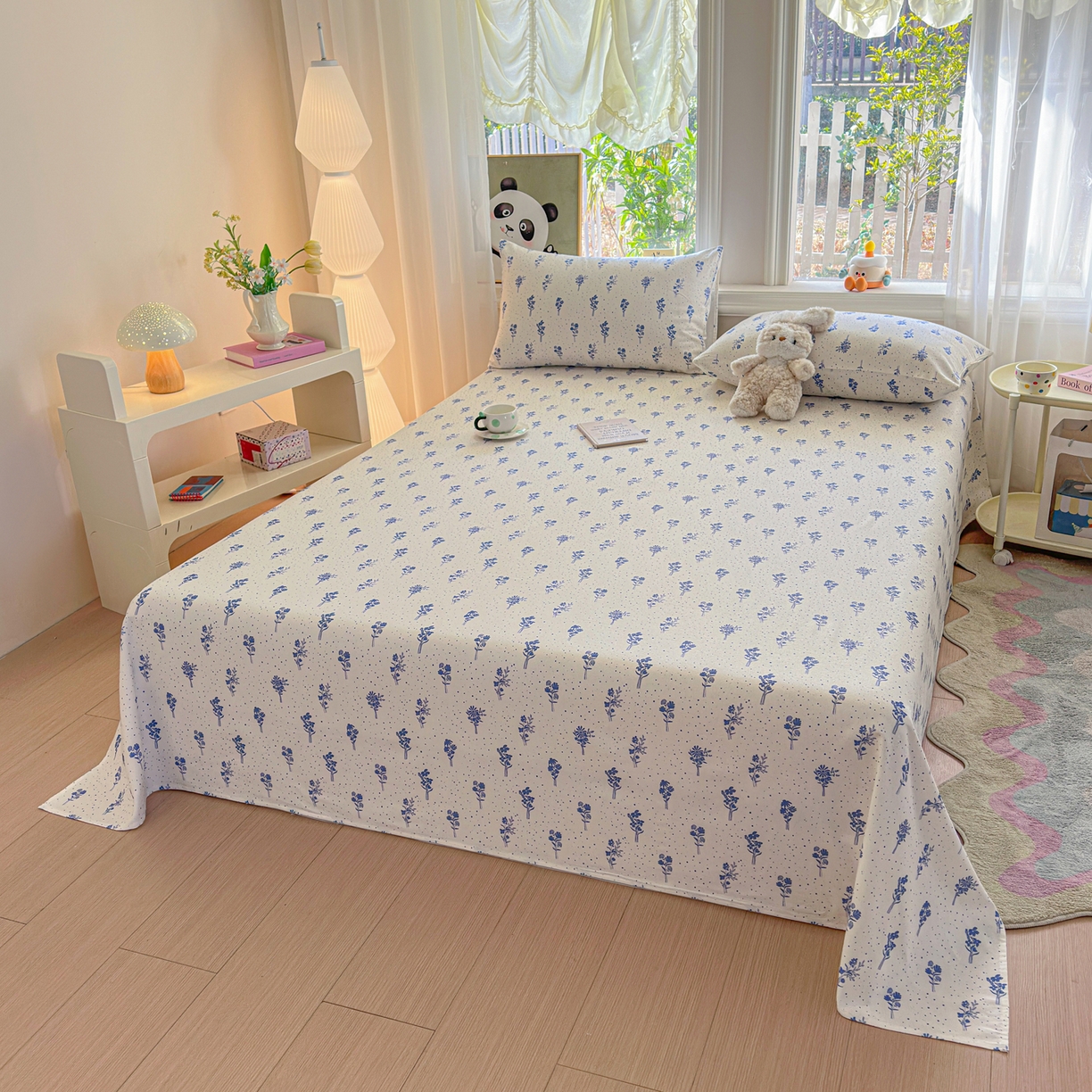 91家纺网 家纺一手货源 找家纺 莱登卡奴 2026新款A类100%全棉纯棉老粗布单床单系列 枝叶