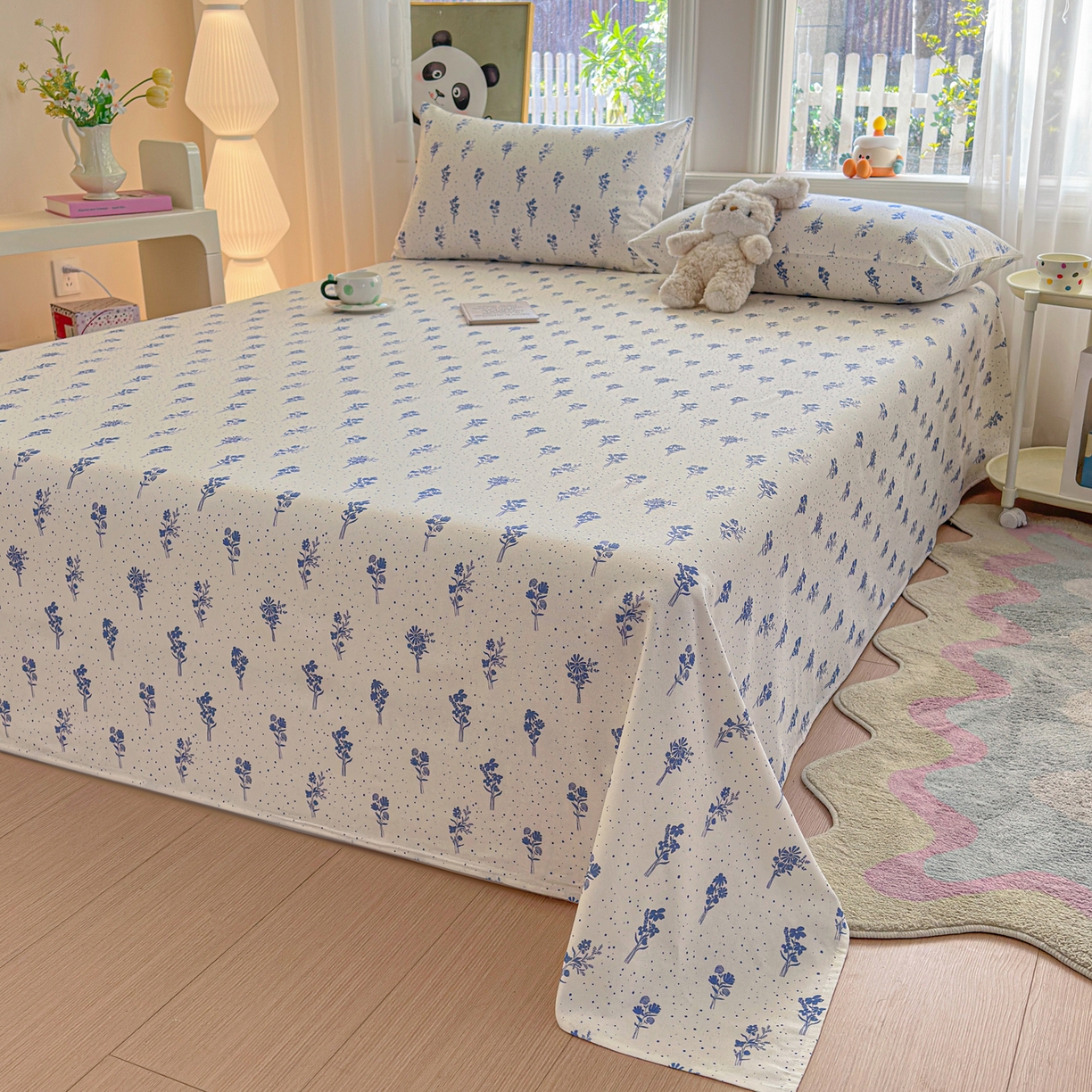 91家纺网 家纺一手货源 找家纺 莱登卡奴 2026新款A类100%全棉纯棉老粗布单床单系列 枝叶