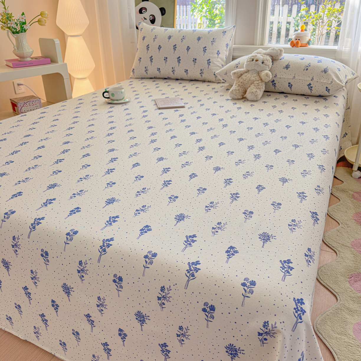 91家纺网 家纺一手货源 找家纺 莱登卡奴 2026新款A类100%全棉纯棉老粗布单床单系列 枝叶