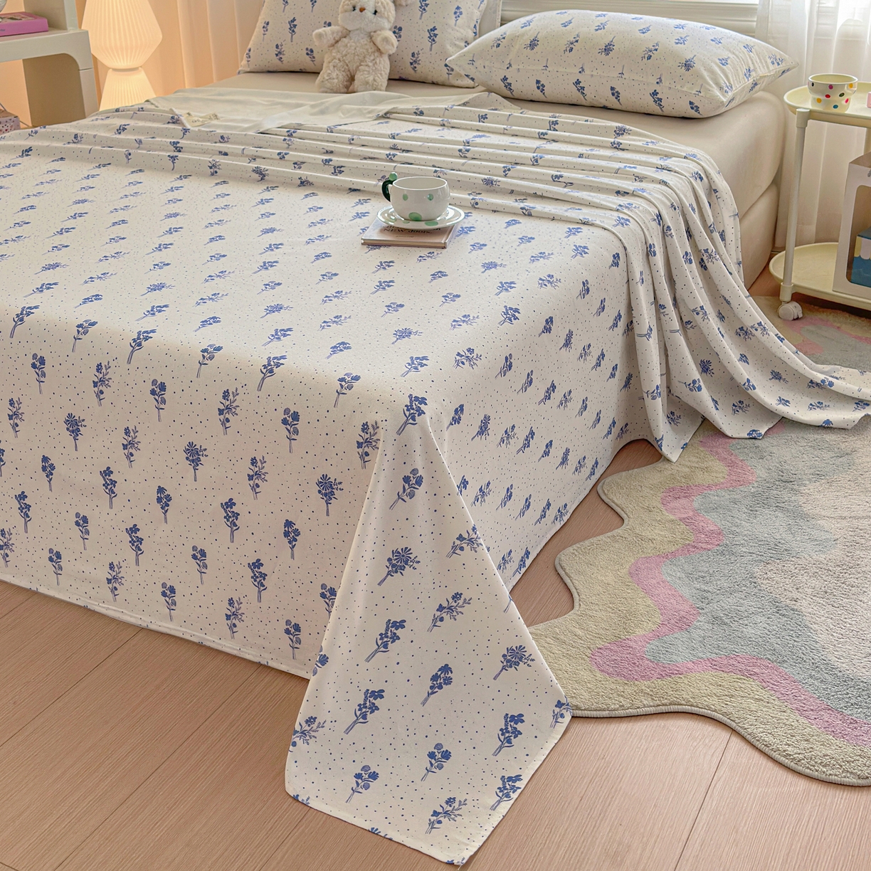 91家纺网 家纺一手货源 找家纺 莱登卡奴 2026新款A类100%全棉纯棉老粗布单床单系列 枝叶