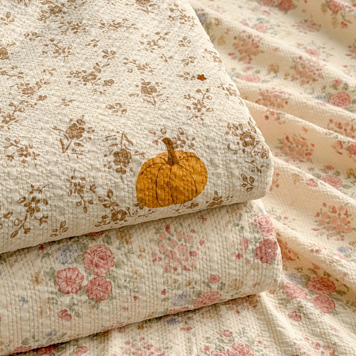 91家纺网 家纺一手货源 找家纺 （总）贝扬思家纺 2026新款高克重泡芙纱印花款单床笠床笠单件-浅糯