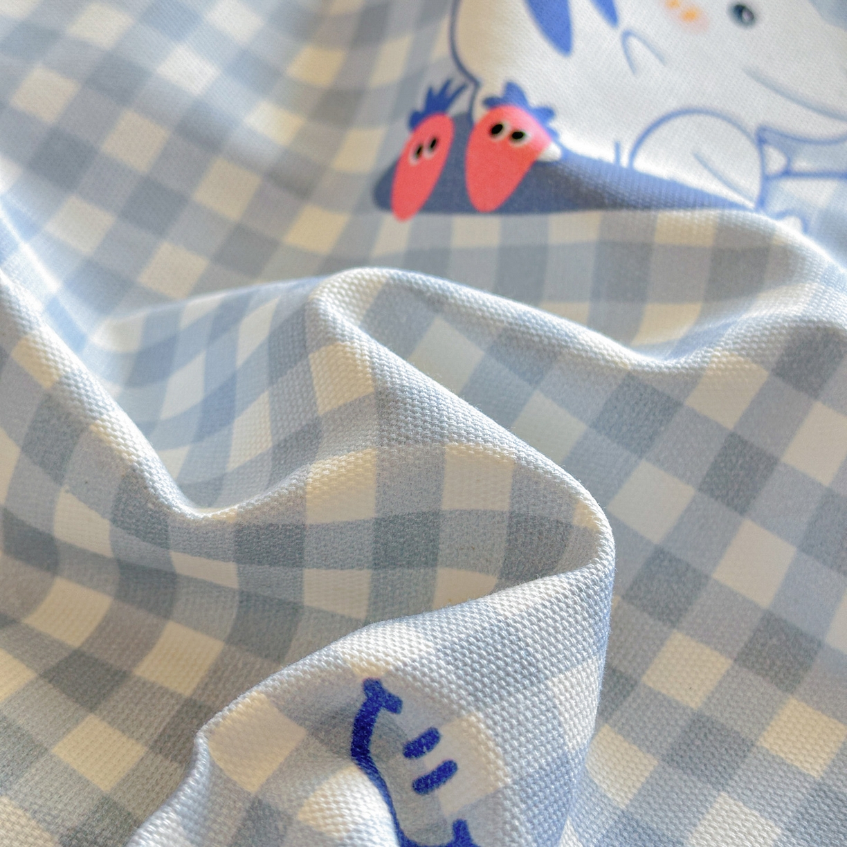 91家纺网 家纺一手货源 找家纺 莱登卡奴 2026新款A类100%全棉纯棉老粗布单床笠系列 蓝恐龙