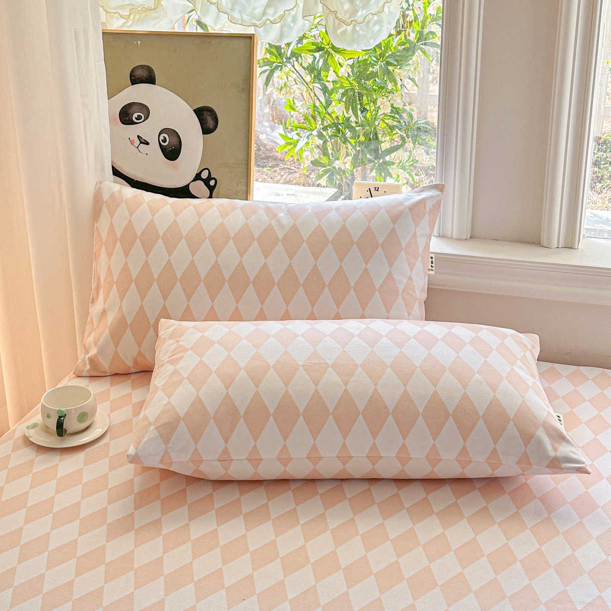 91家纺网 家纺一手货源 找家纺 莱登卡奴 2026新款A类100%全棉纯棉老粗布单床笠系列 菱格米