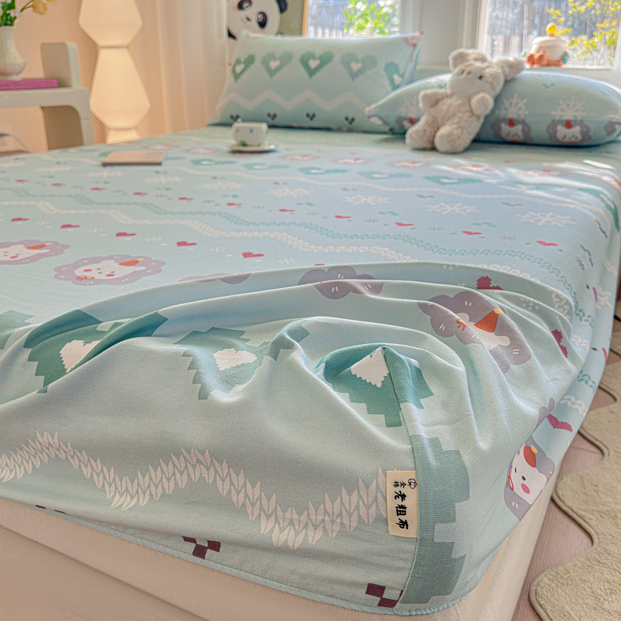 91家纺网 家纺一手货源 找家纺 莱登卡奴 2026新款A类100%全棉纯棉老粗布单床笠系列 奶酪