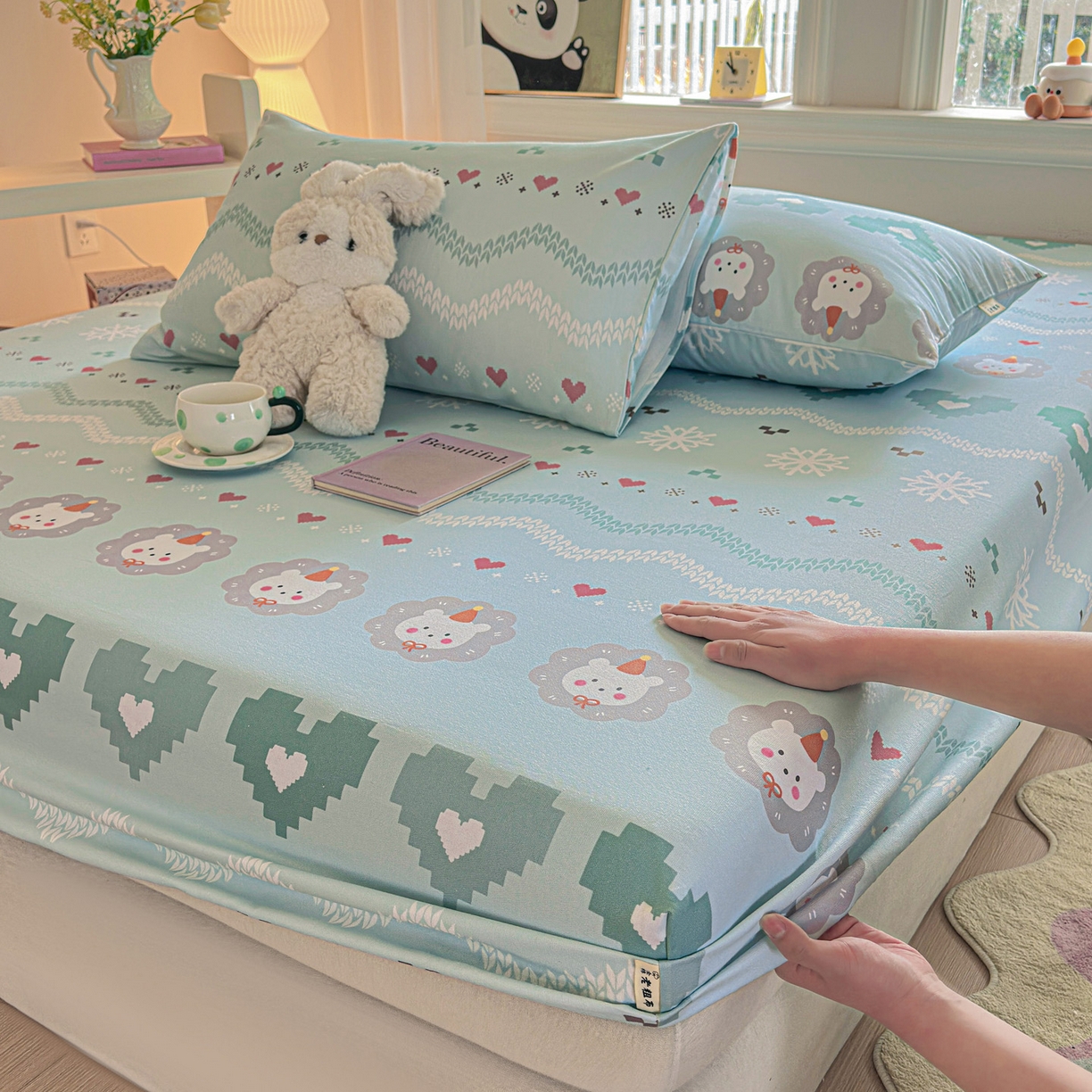 91家纺网 家纺一手货源 找家纺 莱登卡奴 2026新款A类100%全棉纯棉老粗布单床笠系列 奶酪