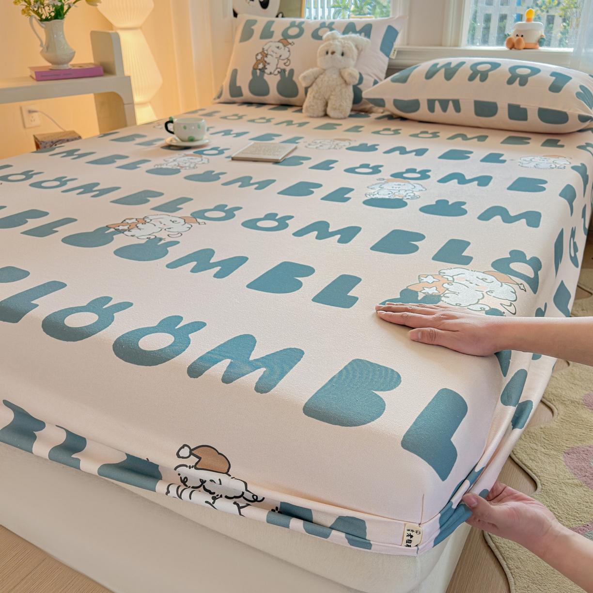 莱登卡奴 2026新款A类100%全棉纯棉老粗布单床笠系列 泡芙兰