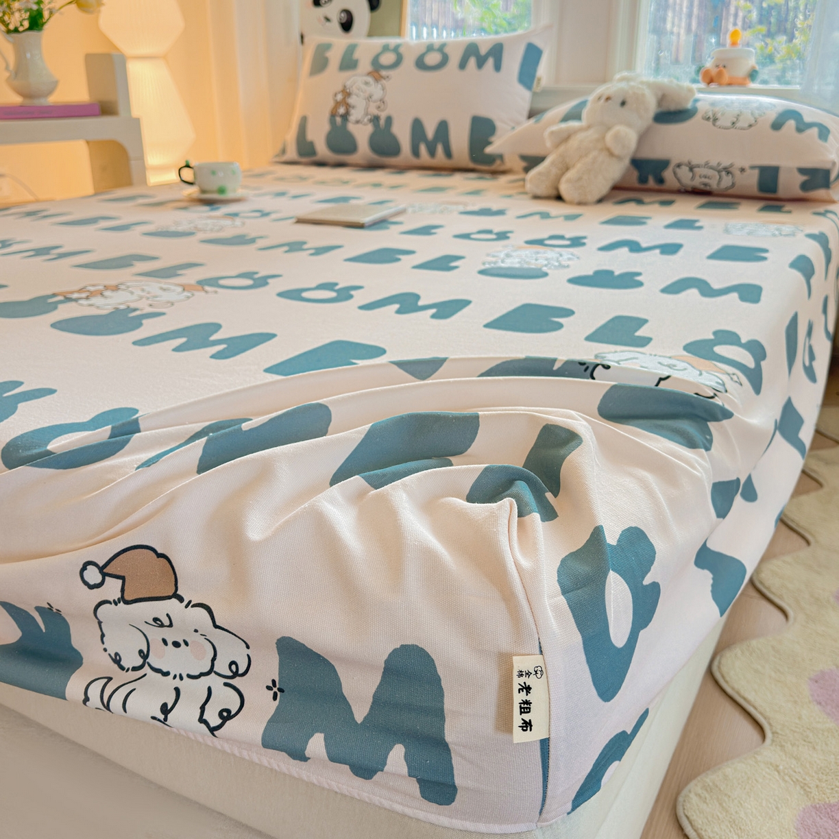 91家纺网 家纺一手货源 找家纺 莱登卡奴 2026新款A类100%全棉纯棉老粗布单床笠系列 泡芙兰