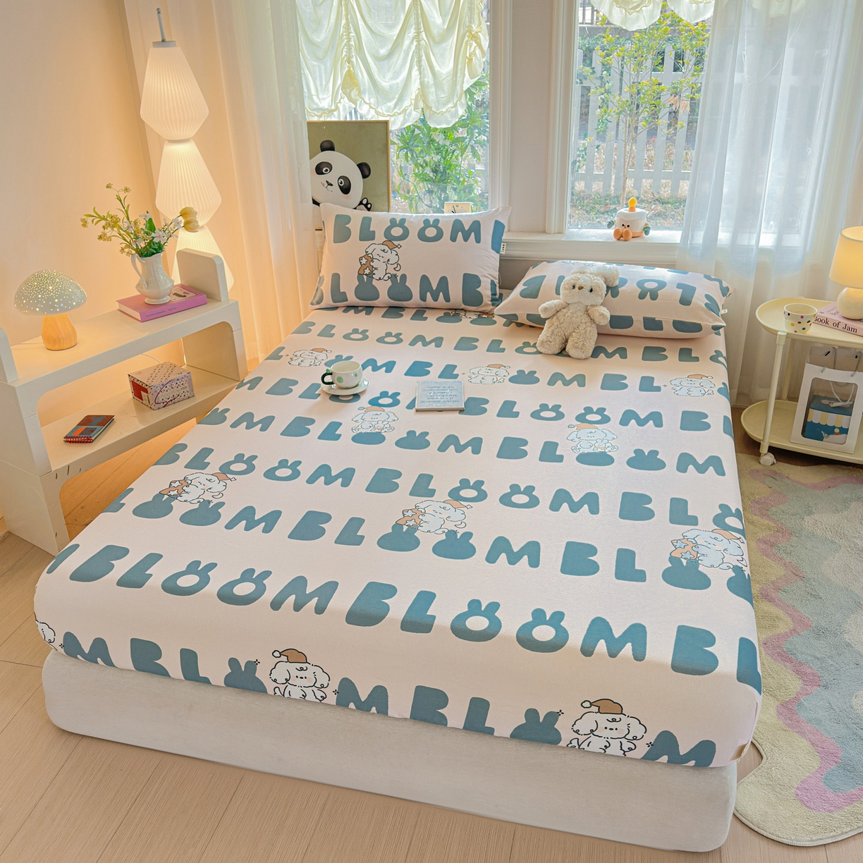 91家纺网 家纺一手货源 找家纺 莱登卡奴 2026新款A类100%全棉纯棉老粗布单床笠系列 泡芙兰