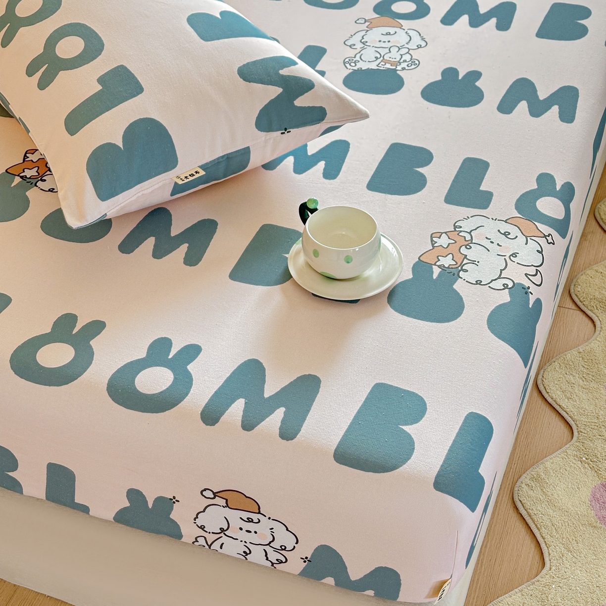 91家纺网 家纺一手货源 找家纺 莱登卡奴 2026新款A类100%全棉纯棉老粗布单床笠系列 泡芙兰