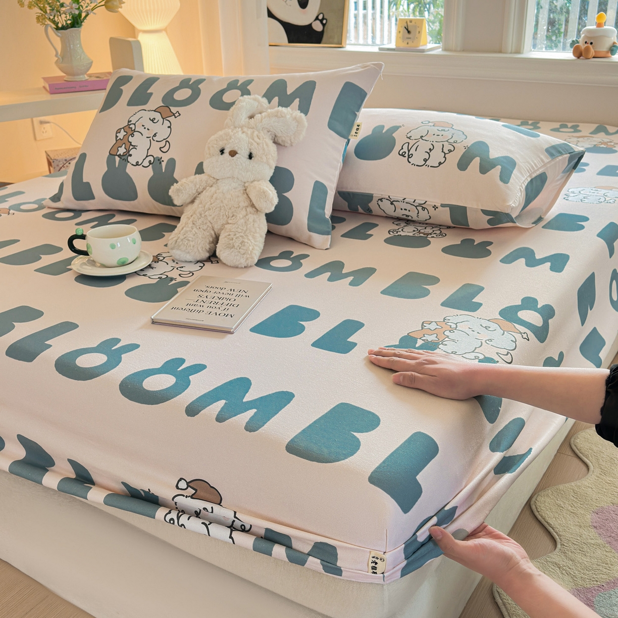 91家纺网 家纺一手货源 找家纺 莱登卡奴 2026新款A类100%全棉纯棉老粗布单床笠系列 泡芙兰