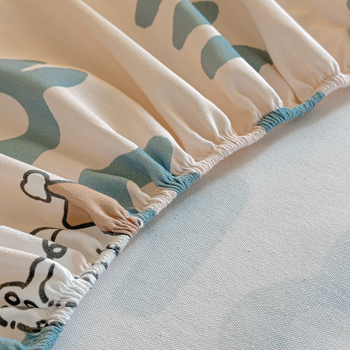 91家纺网 家纺一手货源 找家纺 莱登卡奴 2026新款A类100%全棉纯棉老粗布单床笠系列 泡芙兰