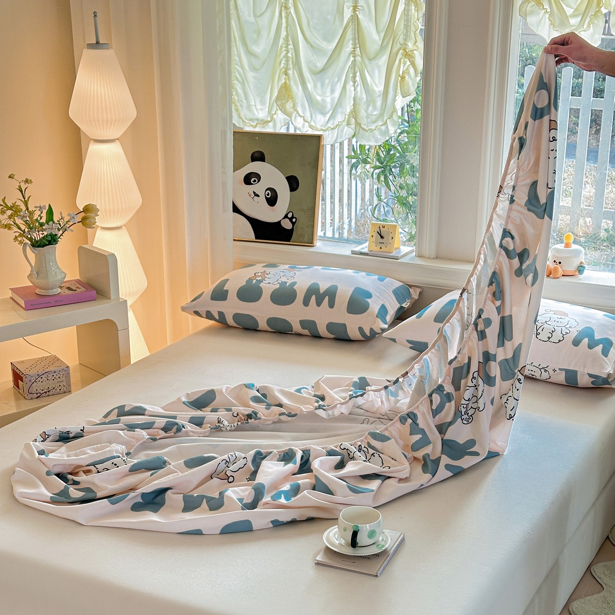 91家纺网 家纺一手货源 找家纺 莱登卡奴 2026新款A类100%全棉纯棉老粗布单床笠系列 泡芙兰