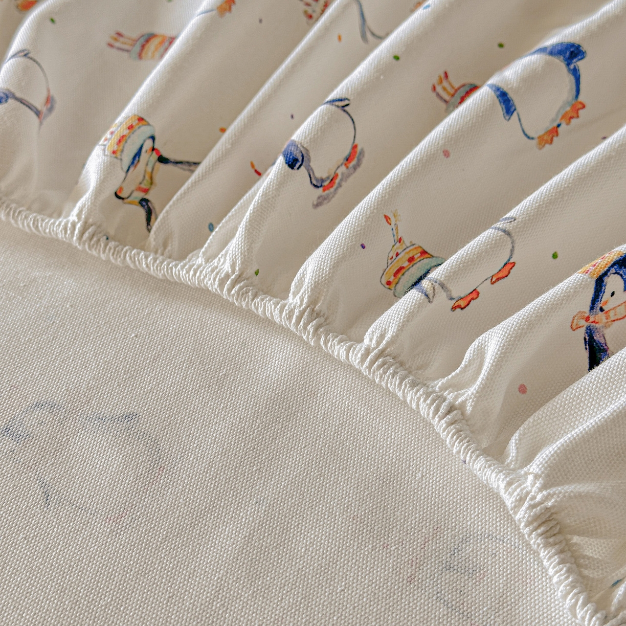 91家纺网 家纺一手货源 找家纺 莱登卡奴 2026新款A类100%全棉纯棉老粗布单床笠系列 企鹅