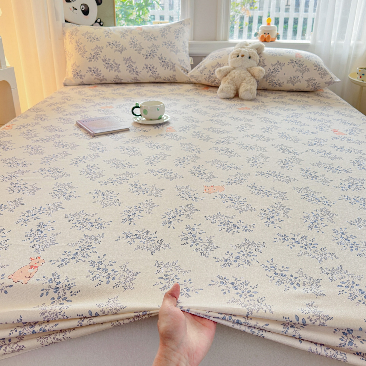 91家纺网 家纺一手货源 找家纺 莱登卡奴 2026新款A类100%全棉纯棉老粗布单床笠系列 醒春