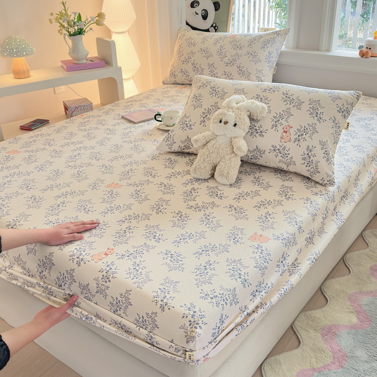 91家纺网 家纺一手货源 找家纺 莱登卡奴 2026新款A类100%全棉纯棉老粗布单床笠系列 醒春