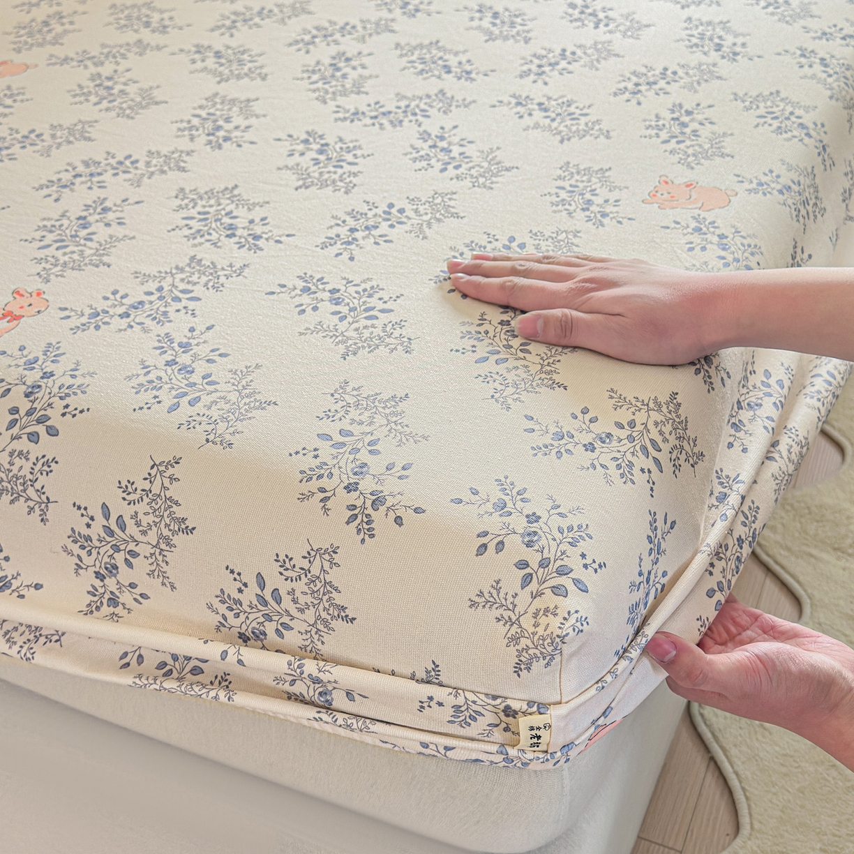 91家纺网 家纺一手货源 找家纺 莱登卡奴 2026新款A类100%全棉纯棉老粗布单床笠系列 醒春